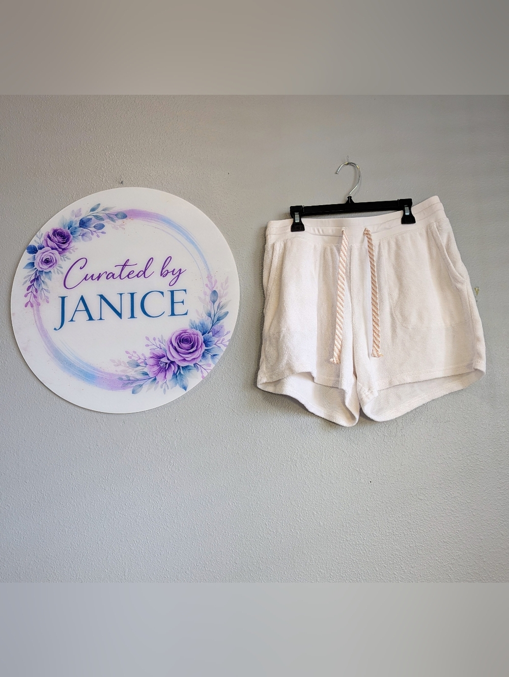 Natural Reflections | Terry Cloth Shorts Size M | Cream | Cozy Lounge Beachy